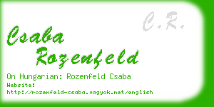 csaba rozenfeld business card